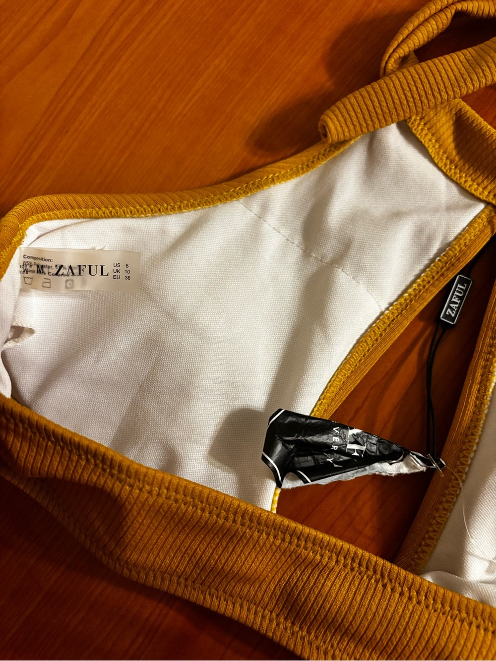 Zaful Mustard Ribbed Bikini Set - Picture 4 of 4